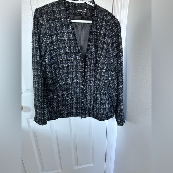 Blue and black woven blazer - Picture 1 of 6